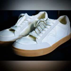Express White and Tan Sneakers